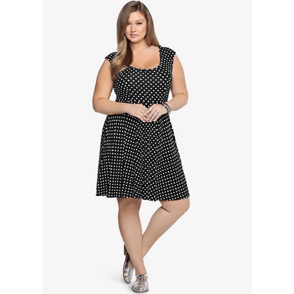 torrid black polka dot dress